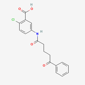molecular formula C18H16ClNO4 B8010730 2-Chloro-5-[(5-oxo-5-phenylpentanoyl)amino]benzoic acid 