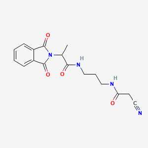 molecular formula C17H18N4O4 B8010746 N-[3-[(2-cyanoacetyl)amino]propyl]-2-(1,3-dioxoisoindol-2-yl)propanamide 
