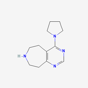 molecular formula C12H18N4 B8010767 4-(Pyrrolidin-1-yl)-6,7,8,9-tetrahydro-5H-pyrimido[4,5-d]azepine 