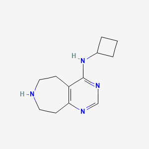molecular formula C12H18N4 B8010771 N-cyclobutyl-6,7,8,9-tetrahydro-5H-pyrimido[4,5-d]azepin-4-amine 