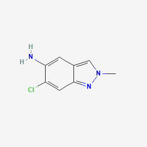 molecular formula C8H8ClN3 B8010811 6-Chloro-2-methyl-2H-indazol-5-amine 