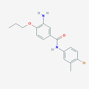 molecular formula C17H19BrN2O2 B8010840 3-amino-N-(4-bromo-3-methylphenyl)-4-propoxybenzamide 