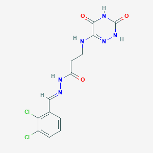 N-[(E)-(2,3-dichlorophenyl)methylideneamino]-3-[(3,5-dioxo-2H-1,2,4-triazin-6-yl)amino]propanamide