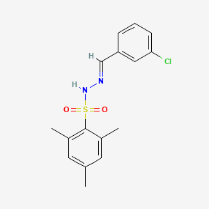 molecular formula C16H17ClN2O2S B8010861 N'-[(1E)-(3-chlorophenyl)methylidene]-2,4,6-trimethylbenzene-1-sulfonohydrazide 