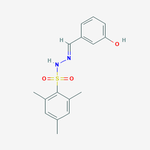 molecular formula C16H18N2O3S B8010863 N'-[(1E)-(3-hydroxyphenyl)methylidene]-2,4,6-trimethylbenzene-1-sulfonohydrazide 