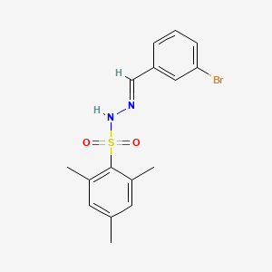 molecular formula C16H17BrN2O2S B8010867 N'-[(1E)-(3-bromophenyl)methylidene]-2,4,6-trimethylbenzene-1-sulfonohydrazide 