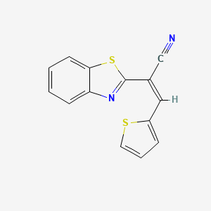 molecular formula C14H8N2S2 B8010872 (Z)-2-(1,3-benzothiazol-2-yl)-3-thiophen-2-ylprop-2-enenitrile 