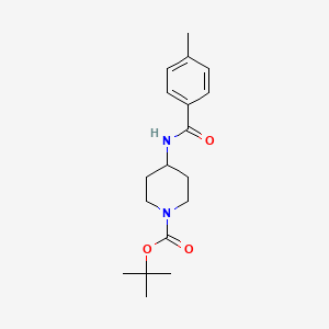 molecular formula C18H26N2O3 B8010880 4-(4-Methylbenzoylamino)piperidine-1-carboxylic acid tert-butyl ester 