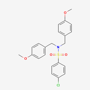 molecular formula C22H22ClNO4S B8010916 4-chloro-N,N-bis[(4-methoxyphenyl)methyl]benzene-1-sulfonamide 