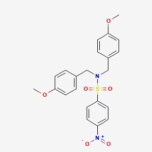 molecular formula C22H22N2O6S B8010925 N,N-bis[(4-methoxyphenyl)methyl]-4-nitrobenzene-1-sulfonamide 