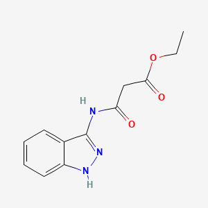 molecular formula C12H13N3O3 B8010952 ethyl 3-(1H-indazol-3-ylamino)-3-oxopropanoate 