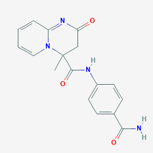 molecular formula C17H16N4O3 B8010975 n-(4-Carbamoylphenyl)-4-methyl-2-oxo-2h,3h,4h-pyrido[1,2-a]pyrimidine-4-carboxamide 