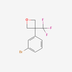 molecular formula C10H8BrF3O B8010985 3-(3-Bromophenyl)-3-(trifluoromethyl)oxetane 