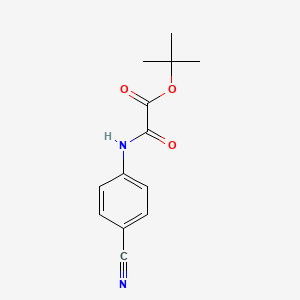 molecular formula C13H14N2O3 B8010995 tert-Butyl 2-((4-cyanophenyl)amino)-2-oxoacetate 