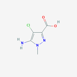 molecular formula C5H6ClN3O2 B8011001 5-Amino-4-chloro-1-methyl-1H-pyrazole-3-carboxylic acid 