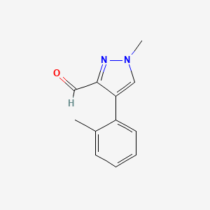 molecular formula C12H12N2O B8011031 1-Methyl-4-(2-methylphenyl)-1H-pyrazole-3-carbaldehyde 