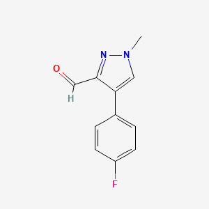 molecular formula C11H9FN2O B8011039 4-(4-氟苯基)-1-甲基-1H-吡唑-3-甲醛 
