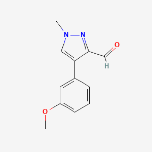 molecular formula C12H12N2O2 B8011041 4-(3-Methoxyphenyl)-1-methyl-1H-pyrazole-3-carbaldehyde 