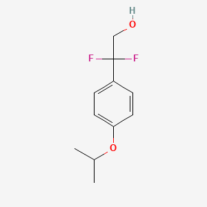 molecular formula C11H14F2O2 B8011049 2,2-Difluoro-2-[4-(propan-2-yloxy)phenyl]ethan-1-ol 
