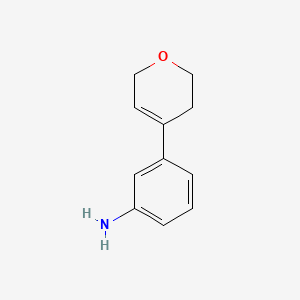 molecular formula C11H13NO B8011134 3-(3,6-dihydro-2H-pyran-4-yl)aniline 