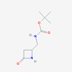 molecular formula C9H16N2O3 B8011300 Tert-butyl ((4-oxoazetidin-2-yl)methyl)carbamate 