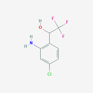 molecular formula C8H7ClF3NO B8011333 1-(2-Amino-4-chlorophenyl)-2,2,2-trifluoroethanol 