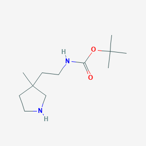 molecular formula C12H24N2O2 B8011369 tert-butyl N-[2-(3-methylpyrrolidin-3-yl)ethyl]carbamate 