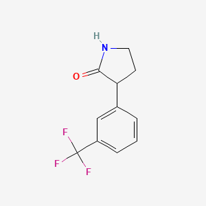 molecular formula C11H10F3NO B8011373 3-[3-(Trifluoromethyl)phenyl]pyrrolidin-2-one 