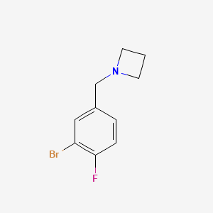 molecular formula C10H11BrFN B8011413 1-[(3-Bromo-4-fluorophenyl)methyl]azetidine 
