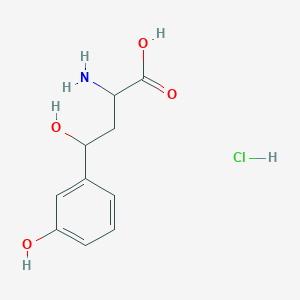 molecular formula C10H14ClNO4 B8011424 2-Amino-4-hydroxy-4-(3-hydroxyphenyl)butanoic acid hydrochloride 