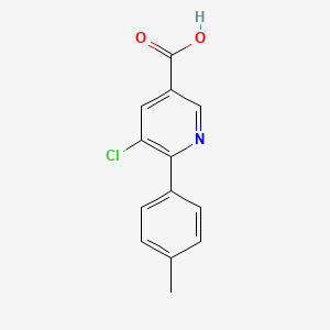 molecular formula C13H10ClNO2 B8011428 5-Chloro-6-(p-tolyl)nicotinic acid 