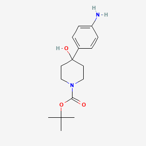 molecular formula C16H24N2O3 B8011455 Tert-butyl 4-(4-aminophenyl)-4-hydroxypiperidine-1-carboxylate 