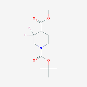 molecular formula C12H19F2NO4 B8011463 1-tert-Butyl 4-methyl 3,3-difluoropiperidine-1,4-dicarboxylate 