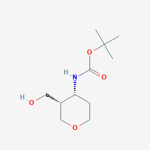 molecular formula C11H21NO4 B8011484 rac-tert-butyl N-[(3R,4S)-3-(hydroxymethyl)oxan-4-yl]carbamate 