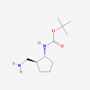 molecular formula C11H22N2O2 B8011498 tert-butyl ((1R,2S)-2-(aminomethyl)cyclopentyl)carbamate 