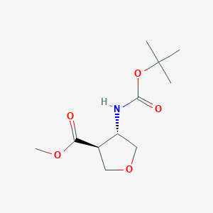 molecular formula C11H19NO5 B8011507 methyl (3S,4S)-4-[(2-methylpropan-2-yl)oxycarbonylamino]oxolane-3-carboxylate 