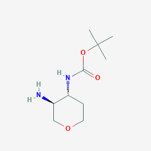 molecular formula C10H20N2O3 B8011511 tert-Butyl ((3S,4R)-3-aminotetrahydro-2H-pyran-4-yl)carbamate 