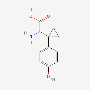 molecular formula C11H13NO3 B8011559 2-Amino-2-[1-(4-hydroxyphenyl)cyclopropyl]acetic acid 