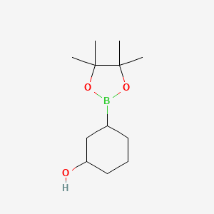 molecular formula C12H23BO3 B8011581 3-(4,4,5,5-Tetramethyl-1,3,2-dioxaborolan-2-YL)cyclohexanol 