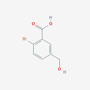 molecular formula C8H7BrO3 B8011587 2-Bromo-5-(hydroxymethyl)benzoic acid CAS No. 1187238-21-6