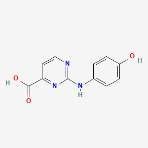 molecular formula C11H9N3O3 B8011590 2-[(4-Hydroxyphenyl)amino]pyrimidine-4-carboxylic acid 