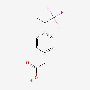 molecular formula C11H11F3O2 B8011594 2-(4-(1,1,1-Trifluoropropan-2-yl)phenyl)acetic acid 