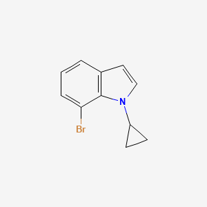 molecular formula C11H10BrN B8011605 7-Bromo-1-cyclopropyl-1H-indole 