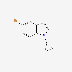 molecular formula C11H10BrN B8011617 5-Bromo-1-cyclopropyl-1H-indole 