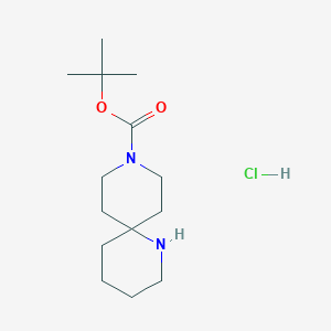 molecular formula C14H27ClN2O2 B8011657 tert-Butyl 1,9-diazaspiro[5.5]undecane-9-carboxylate hydrochloride 