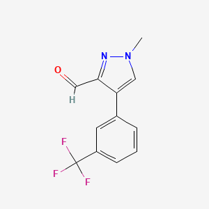 molecular formula C12H9F3N2O B8011671 1-Methyl-4-(3-(trifluoromethyl)phenyl)-1H-pyrazole-3-carbaldehyde 