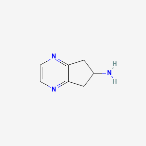 molecular formula C7H9N3 B8011753 5H,6H,7H-cyclopenta[b]pyrazin-6-amine 