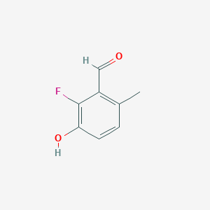 molecular formula C8H7FO2 B8011821 2-Fluoro-3-hydroxy-6-methylbenzaldehyde 