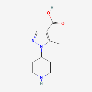 molecular formula C10H15N3O2 B8011887 5-Methyl-1-(piperidin-4-yl)-1H-pyrazole-4-carboxylic acid 