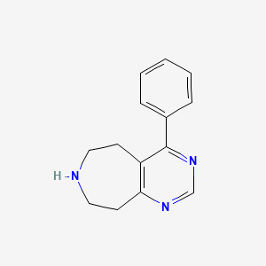 molecular formula C14H15N3 B8011942 4-Phenyl-6,7,8,9-Tetrahydro-5H-Pyrimido[4,5-D]Azepine 